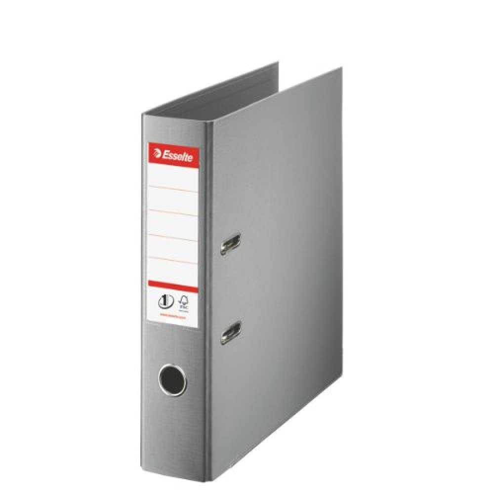 Esselte A4 Lever Arch File, Grey, 72mm Spine, Plastic, Pack of 10, 811380