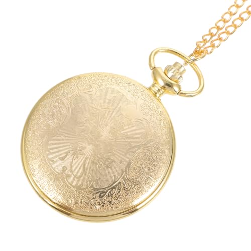 Hemobllo 1pcs Vintage Pocket Watch: Elegant Watch with Chain, Mechanical Design, Classic Style Souvenir Timepiece - Golden
