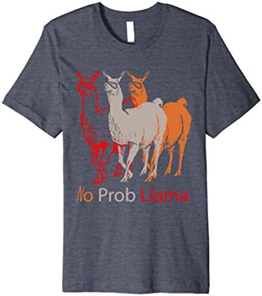 Mens No Prob Llama Illustration - Funny Slogan Gift T-Shirt Small Heather Blue