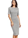 SheIn Women's Short Sleeve Elegant Sheath Pencil Dress