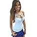 Sunward Women Sexy Hollow Out Vest Sleeveless Blouse Casual Tank Tops Shirt (S, White)