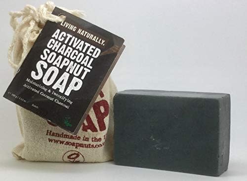 Living Naturally Activated Charcoal Soapnut Soap 90G (1 Bar)
