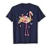 Pink Flamingo Watercolor T shirt Hawaiian Flowers Floral T-Shirt
