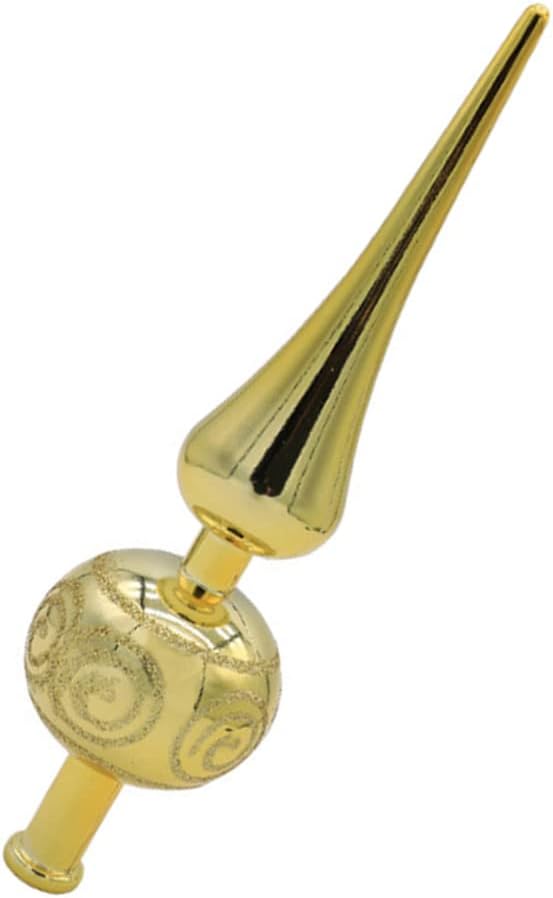 Tree Toppers - Gadpiparty Christmas Tree Toppers Vintage Plastic Tree Finals Metallic Tree Ornament Decorative Tree Topper for Xmas Holiday Decorations Golden