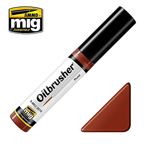 Ammo of Mig Oilbrusher Rust - Oil Paint with Fine Brush Applicator #3510