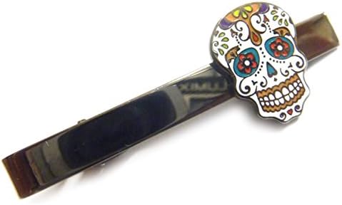 Cultural Collectibles Day of The Dead Dia De Los Muertos Skull Mask Tie Bar Clip