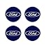 EdwardSmithCars 4 x 55mm Diameter Ford Wheel Center Cap Sticker Emblem Self Adhesive for Flat Surfaces