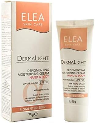 Elea dermalight Крем для рук и тела депигментирующий увлажняющий spf10 75г (3800708340029)