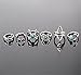 Sunscsc Vintage Silver Arrow Moon Turquoise Joint Knuckle Nail Midi Ring Set of 6 Rings