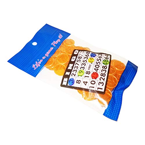 MR CHIPS Plastic Bingo Chips Metal Ringed Chips Orange