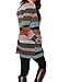Poulax Women's Geometric Print Open Front Leightweight Knit Cardigan with Pockets,Brown,XXL