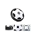 MMOO Air Power Soccer Children Toys Training Football Indoor Outdoor Disk Hover Ball Game with Foam Bumpers and Light Up LED Lights Black