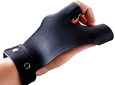 Nachvorn Two Fingers Archery Traditional Longbow Protective Glove Hunting Hand Protector Guard