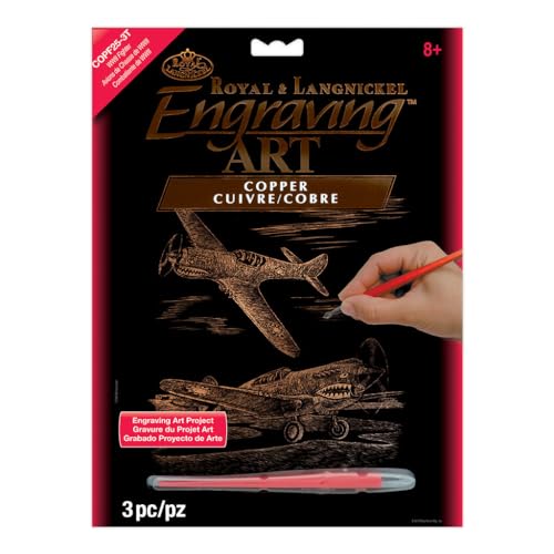 Copper Foil Engraving Art Kit 8"X10" - WWII Fighter
