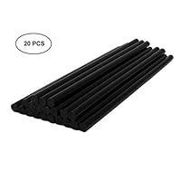 Black Hot Melt Glue Sticks, Tretar Hot Glue Gun Sticks for Handmade Craft DIY Home Office Project Craftwork Fix & Repairs,20 PCS, Diameter 7 mm/0.28", Length 20cm/7.8"