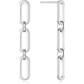 FAMARINE Gold Silver Chain Earrings Drop Dangle Earrings for Women