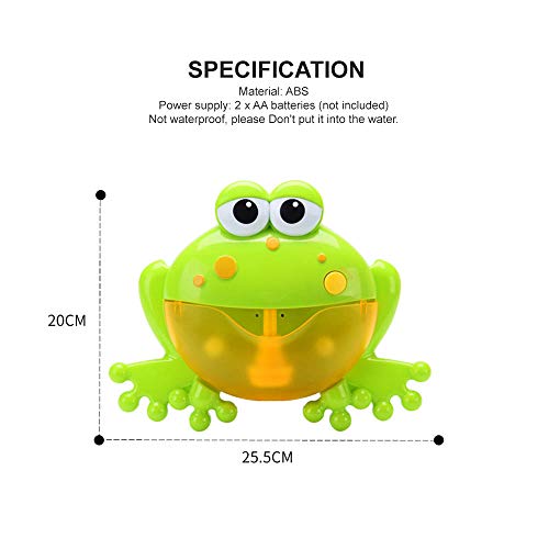 Eutuxia Musical Frog Bath Bubble Maker. Make Your Kids Enjoy Bath Time with Automatic Froggie Foam Blower. Great to use for Bath & Shower with Music.