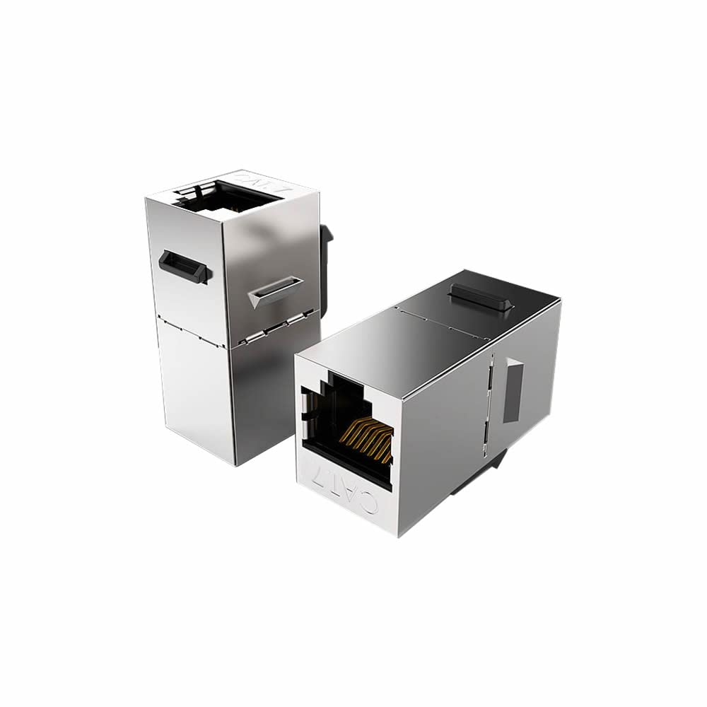 VIVOCH 10 Pcs Cat7 Keystone Coupler, Cat7 Keystone Jack Inline Coupler Sheilded RJ45 8P8C Cat7/Cat6A up to 10Gbps for Ethernet LAN Cable Extender Adapter