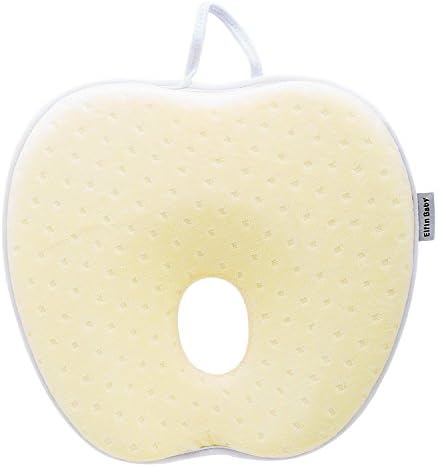 Elfinbaby Soft Anti-Roll Memory Foam Baby Head Positioner Pillow, Specialty Design For Baby, Apple Shape(Yellow)