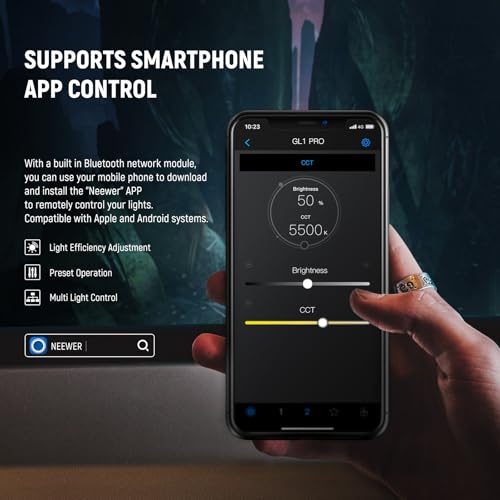 NEEWER GL1 PRO 15.5" Key Light Streaming Light, Video Light with 2.4G PC, Mac Control & iOS Android APP, 2800 Lumens LED Panel Light with Desk Clamp Compatible with Elgato Stream Deck for Gaming Zoom