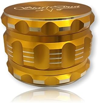Best Herb Grinder 2.5 Inch 4-piece Anodized Aluminum with Pollen Catcher by StarDust (Gold)
