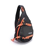 ENKNIGHT Waterproof Chest Bag Casual Sling Bag Unbalance Backpack Hiking Daypack Black