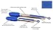Premium Stainless Steel Silicone Kitchen Tongs 2 Piece Set - 12 inch Barbecue (BBQ) Tongs and 9 inch Salad Tongs - Blue