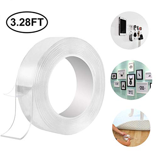image for Feeke Washable Adhesive Transparent Tape Nano Tape,Grip Tape,Reusable 