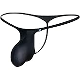 COMLIFE Men's Breathable Ice Silk Big Pouch T-Back Thong Sexy Low Rise Underwear