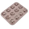 Webake Donut Mould Mini Fluted Ring Cake Blikken 12 Gat Ø 7cm Non Stick Carbon Staal Bakplaat voor Donut Muffin Cupcake…