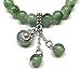 Natural Green Jade Stone and Cute Sea Shell Charm Bracelet. Stretch. Heart Chakra. Dream Stone. Clear White Inclusions Present. Three Choices.
