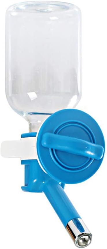 Fliyeong Premium Quality No Drip Pet Water Dispenser Bottle Small Animal Leak Proof Stainless Steel Pipe Water Bottle for Puppies, Cats, Bunnies, Hamster, Guinea Pig Blue Pet Supplies