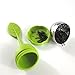 CHuangQi (Set of 2) Tea Infuser Leaf Strainer Handle with Steel Ball Silicone Leaf Lid, Green