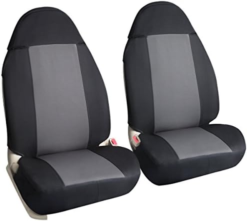 Leader Accessories Grey 2 Car Front Bucker Seat Covers Universal for Pick up/SUV Truck with Armrest