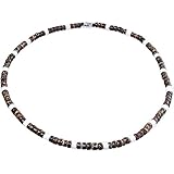 5mm Dark Brown Coco Bead Hawaiian Necklace with White Puka Shell Accents, Barrel Lock