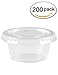 Gotopack 2oz - sets of 200 - Slime Containers PP Plastic Cups with PET Plastic Lids High Transparent Sauce Cups