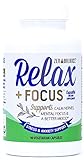 Relax + Focus Anxiety Relief - Stress Support Capsules Helps Mental Focus - Relaxation Supplement Blended with Herbs Vitamins Ashwagandha L-Theanine