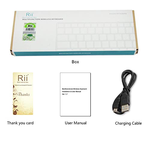 Rii K12BT Ultra Slim Portable Mini Wireless Bluetooth Keyboard with Large Size Touchpad Mouse,Stainless Steel Back Cover for PC,Surface Pro 2,3,Android iOS Tablet PC/Galaxy Tabs,Smart TV Box,Windows - Thumbnail 6
