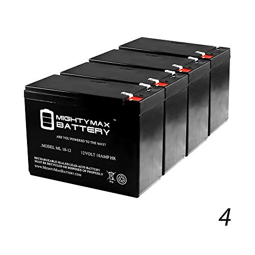 Mighty Max Battery 12V 10AH Battery Replacement for Minuteman Pro 520 Pro 520i - 4 Pack Brand Product