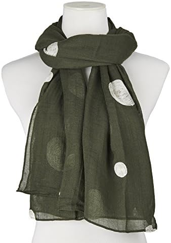 Elegant Women Soft Cotton Linen Polka Dot Print Neck Infinity Scarf Shawl Wrap Stole