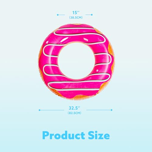 JOYIN 32.5"/82.5cm Inflatable Swimming Pool Float with Glitter (3 Pieces), Tube Float for Pool, Kids, Adults, Beach, Outdoor Party Supplies