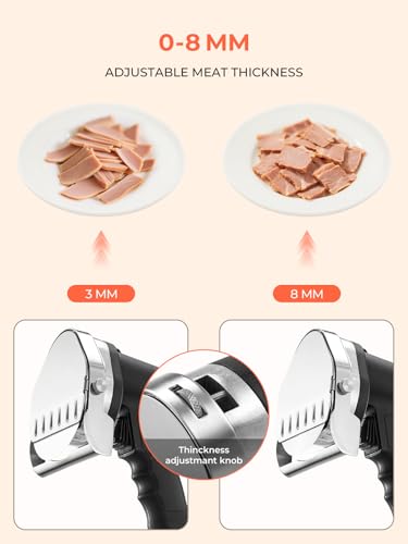 FOHERE Kebab Kebab Cutter, 80 W Turkish Kebab Knife with 2 Blades, Electric Shawarma Knife, 10 cm Blade Diameter for Restaurant, 304 Stainless Steel