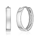 14k REAL White Gold 3mm Thickness Hoop Huggie Earrings (14 x 14 mm)