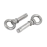 uxcell M8x60mm Wall Concrete Brick Expansion Screws Closed Hook Anchor Bolts 2pcs