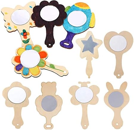 Amazon Vankcp 27個 クリエイティブ Diy 木製ミラー ミニ 木製 クラフト ペイント プリンセス ミラー おもちゃ 子供用 Diy 手作り クラフト おもちゃ おもちゃ
