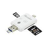 SD Card Reader, iMoreGro 3 in 1 Lightning Photo Scrolling USB OTG SDHC Micro SD TF Card Adapter for IOS iPhone iPad MAC PC and Android
