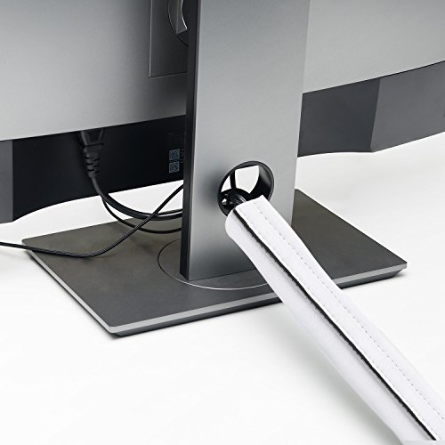 Bestfy Cable Management Sleeves, 118'' Cord Management System, Neoprene Flexible Adjustable Cord Cover Sleeve for TV, Computer, Home Theater, Home Entertainment(Black & White) - Thumbnail 5