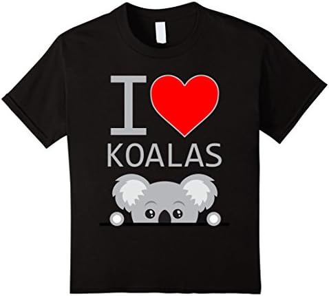 I Love Koalas Shirt, I Heart Koalas - Kids 8 - Black