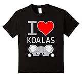 I Love Koalas Shirt, I Heart Koalas - Kids 8 - Black