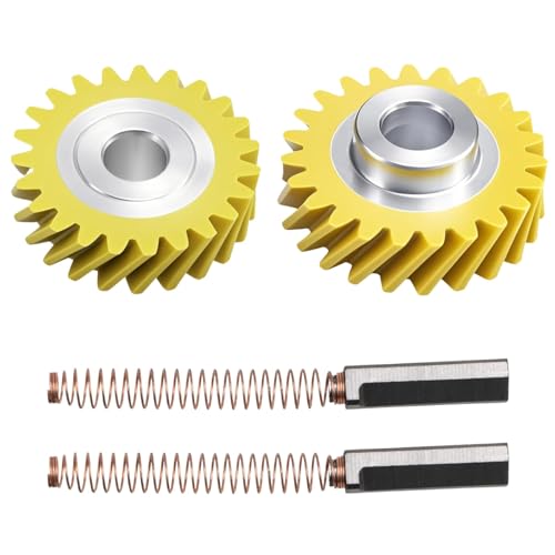 RUHUALIFE 2 PCS Mixer Worm Gears & 2 PCS Carbon Brushes Compatible with Whirlpool & KitchenAid Mixers Replace #: W10112253, W10380496, 4162897, 4169830, WPW10112253, AP4295669